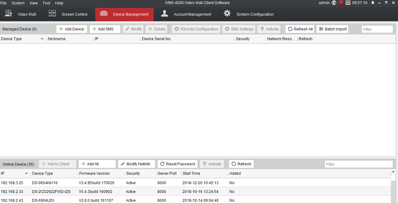 Setting IVMS video wall